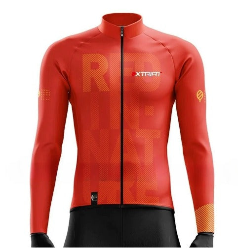 XTRIAT Maillot de Cyclisme Hiver Homme | Polaire, Chaud & Résistant au Froid